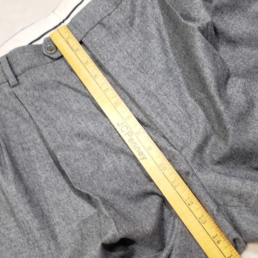 Brooks Brothers Dress Pants Mens 40 Gray Wool Pleated Cuffed Italian Canonico - Picture 5 of 9